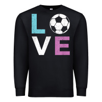 Black Soccer Gift for Girls Women I Love Soccer Vintage Premium Sweatshirt - minhPixels
