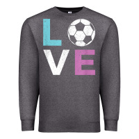 Charcoal Heather Soccer Gift for Girls Women I Love Soccer Vintage Premium Sweatshirt - minhPixels