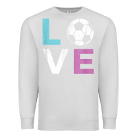 Dove Grey Soccer Gift for Girls Women I Love Soccer Vintage Premium Sweatshirt - minhPixels