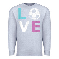 Heather Grey Soccer Gift for Girls Women I Love Soccer Vintage Premium Sweatshirt - minhPixels