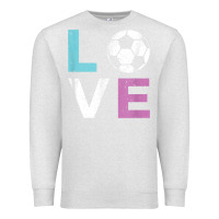 Oatmeal Heather Soccer Gift for Girls Women I Love Soccer Vintage Premium Sweatshirt - minhPixels