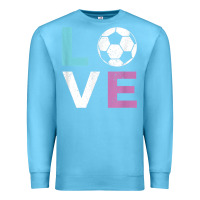 Ocean Blue Soccer Gift for Girls Women I Love Soccer Vintage Premium Sweatshirt - minhPixels