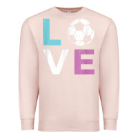 Pale Pink Soccer Gift for Girls Women I Love Soccer Vintage Premium Sweatshirt - minhPixels