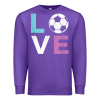 Purple Soccer Gift for Girls Women I Love Soccer Vintage Premium Sweatshirt - minhPixels