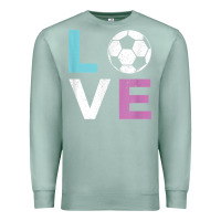 Seafoam Soccer Gift for Girls Women I Love Soccer Vintage Premium Sweatshirt - minhPixels
