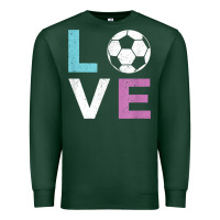 Sports Green Soccer Gift for Girls Women I Love Soccer Vintage Premium Sweatshirt - minhPixels