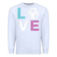 White Soccer Gift for Girls Women I Love Soccer Vintage Premium Sweatshirt - minhPixels