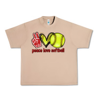 Burro Peace love Softball Urban Heavy Tee - HowdyJamesFarm