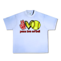 Grape Ice Peace love Softball Urban Heavy Tee - HowdyJamesFarm