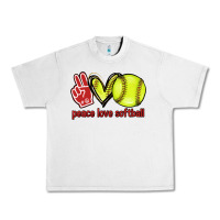 Lunar Rock Peace love Softball Urban Heavy Tee - HowdyJamesFarm