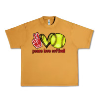 Peanut Butter Peace love Softball Urban Heavy Tee - HowdyJamesFarm