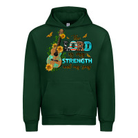 Forest Green the lord is my strength and my song guitar with su Urban Hoodie - AdoDesignShop