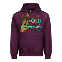 Mauve Wine the lord is my strength and my song guitar with su Urban Hoodie - AdoDesignShop