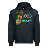 Navy the lord is my strength and my song guitar with su Urban Hoodie - AdoDesignShop