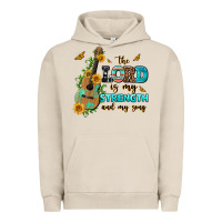 Pigment French Oak the lord is my strength and my song guitar with su Urban Hoodie - AdoDesignShop