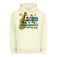 Pigment Pistachio the lord is my strength and my song guitar with su Urban Hoodie - AdoDesignShop