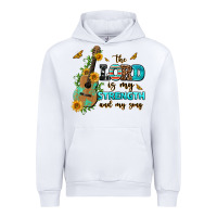 White the lord is my strength and my song guitar with su Urban Hoodie - AdoDesignShop
