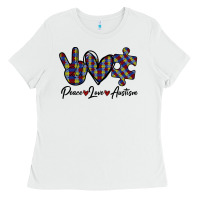 White Peace Love Autism Ladies Tee - Bettercallsaul