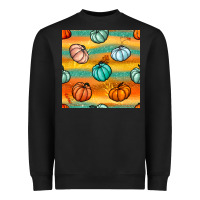 Black Pumpkin And Glitter Seamless Pattern Heavyweight Sweatshirt - BundleAndBundleShop