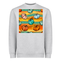 Heather Grey Pumpkin And Glitter Seamless Pattern Heavyweight Sweatshirt - BundleAndBundleShop