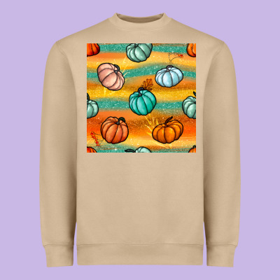Pumpkin And Glitter Seamless Pattern Heavyweight Sweatshirt Designed By Bundleandbundleshop