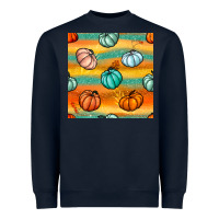Navy Pumpkin And Glitter Seamless Pattern Heavyweight Sweatshirt - BundleAndBundleShop