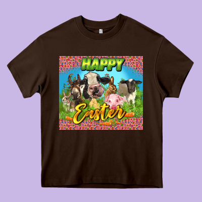 Happy Easter Farm Animals 20oz Skinny Heavy Core Tee Designed By Lillyallendesigns