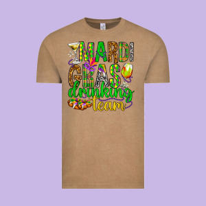 Mardi Gras Drinking Team Vintage Tee Designed By Howdyjamesfarm
