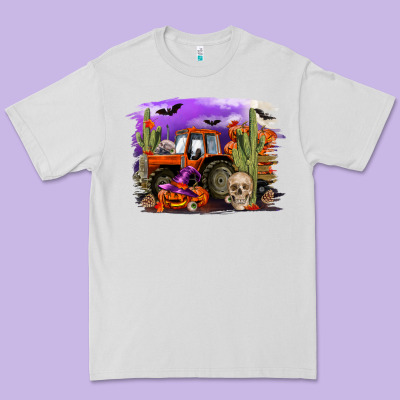 Halloween Tractor Premium Tee Designed By Ranaportraitstore