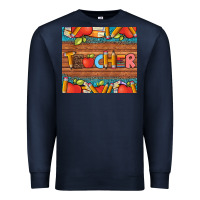 Navy teacher and pens apples books leopard and tooled leather tumbler Premium Sweatshirt - Artiststas