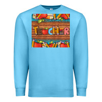 Ocean Blue teacher and pens apples books leopard and tooled leather tumbler Premium Sweatshirt - Artiststas