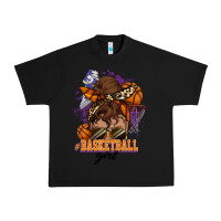 Black Messy bun Basketball girl Urban Heavy Tee - HowdyJamesFarm
