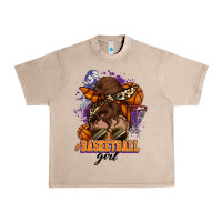 French Oak Messy bun Basketball girl Urban Heavy Tee - HowdyJamesFarm
