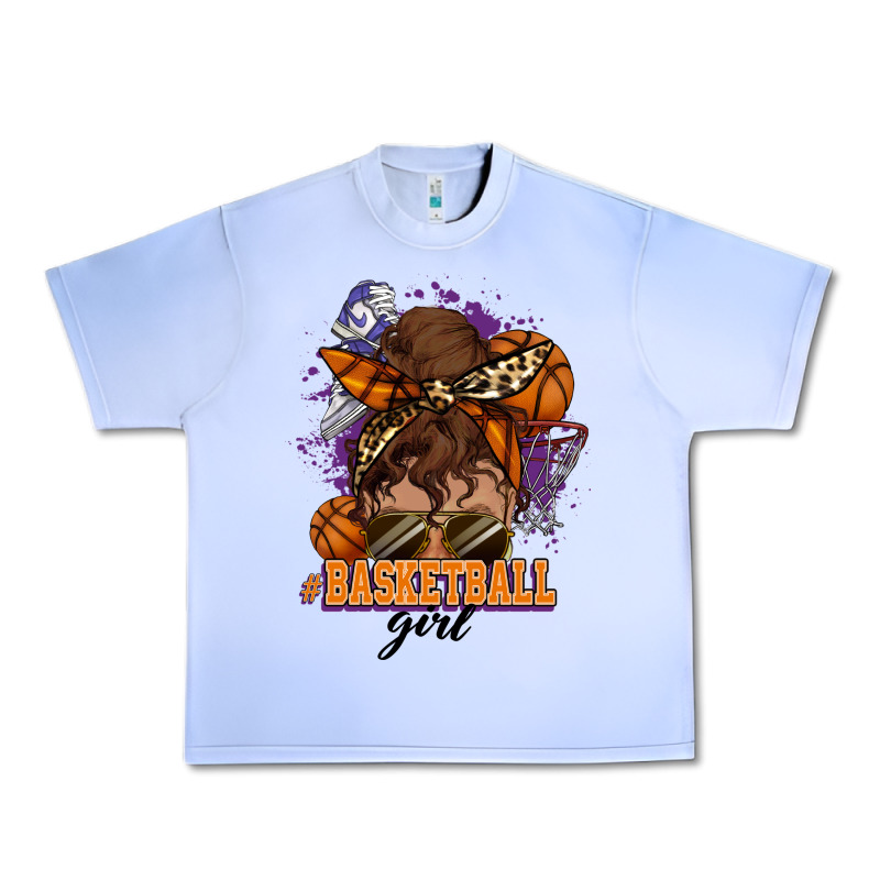 Messy Bun Basketball Girl Urban Heavy Tee by HowdyJamesFarm | Teevron