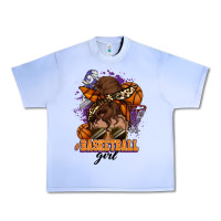 Grape Ice Messy bun Basketball girl Urban Heavy Tee - HowdyJamesFarm