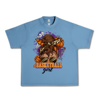 Pebble Blue Messy bun Basketball girl Urban Heavy Tee - HowdyJamesFarm