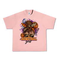 Salmon Messy bun Basketball girl Urban Heavy Tee - HowdyJamesFarm