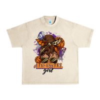 Sandshell Messy bun Basketball girl Urban Heavy Tee - HowdyJamesFarm