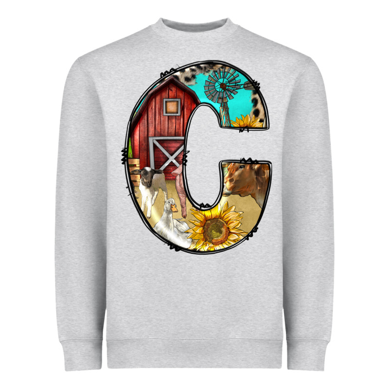 Farm Life Alphabet Lowercase Letters C Heavyweight Sweatshirt by BundleAndBundleShop | Teevron