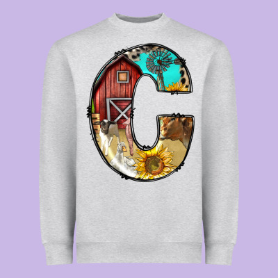 Farm Life Alphabet Lowercase Letters C Heavyweight Sweatshirt Designed By Bundleandbundleshop