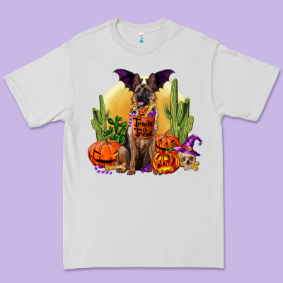 Halloween German Shepherd Premium Tee Designed By Ranaportraitstore