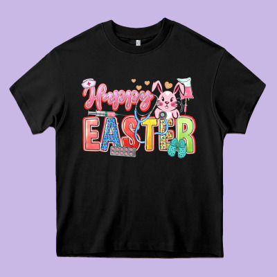 Happy Easter Nurse Heavy Core Tee Designed By Lillyallendesigns
