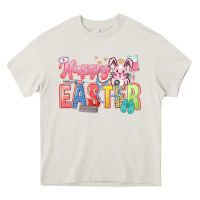 Cream Happy Easter Nurse Heavy Core Tee - LillyAllenDesigns