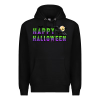 Black happy halloween Premium Hoodie - BundleAndBundleShop