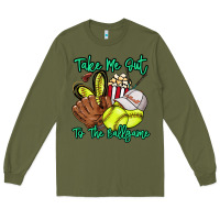 Army Green Take me out to the ballgame Long Sleeve Tee - HowdyJamesFarm