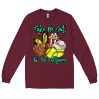 Burgundy Take me out to the ballgame Long Sleeve Tee - HowdyJamesFarm