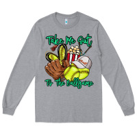 Heather Grey Take me out to the ballgame Long Sleeve Tee - HowdyJamesFarm