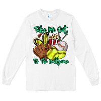 White Take me out to the ballgame Long Sleeve Tee - HowdyJamesFarm