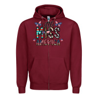 Burgundy little miss america Zipper Hoodie - CowhideDigitalArt