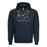 Navy little miss america Zipper Hoodie - CowhideDigitalArt